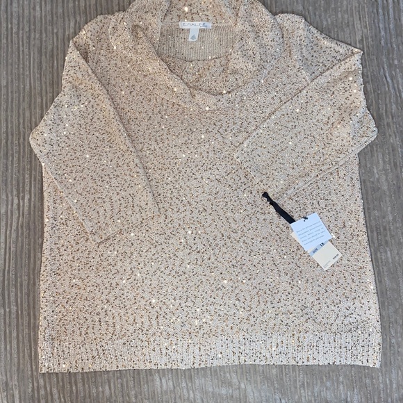 🆕Emaline Women Gold sequined sweater 1X NWT - Picture 1 of 6